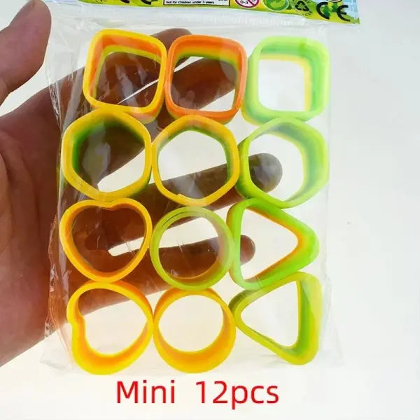 24PCS Rainbow Magic Springs Circle Toys Kids Birthday Party Favors Guests Giveaway Small Gifts Pinata Fillers Flexible