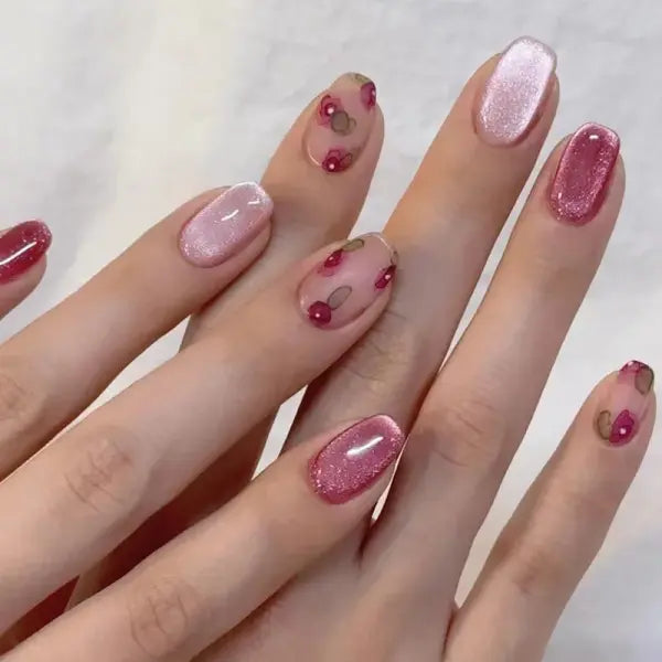 24PCS Y2K Star Press-On Nails – Gradient Blue French Tips with Gold Moon Design Sweet Almond False Nails - Y11