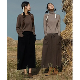 25 New arrivals women’s 100% wool skirts women’s autumn and winter long loose and comfortable knit bottoming cashmere