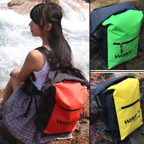 25L PVC Waterproof Dry Bag with Double Straps for Outdoor Activities - Himpall