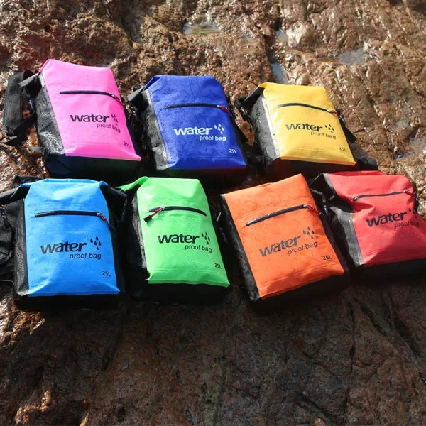 25L PVC Waterproof Dry Bag with Double Straps for Outdoor Activities - Himpall