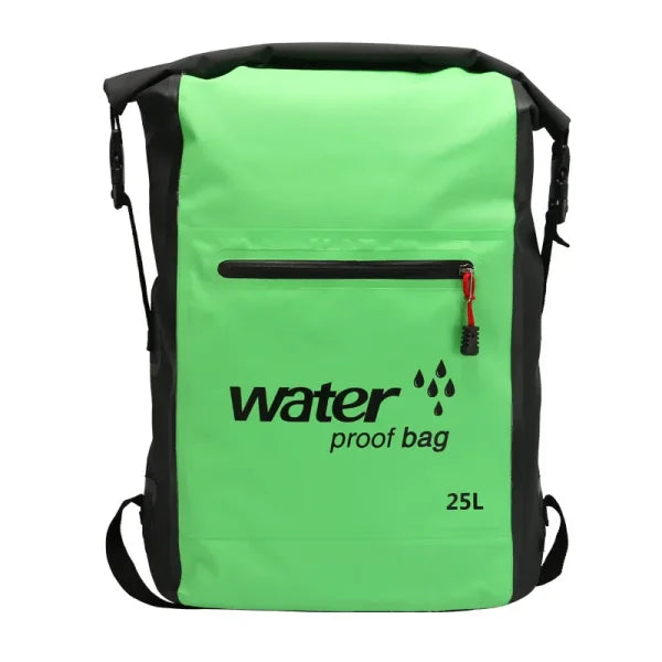 25L PVC Waterproof Dry Bag with Double Straps for Outdoor Activities - Himpall