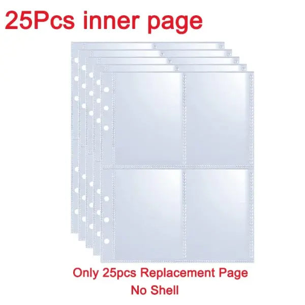 25pcs A5 Binder Sleeves (4-Grid): K-Pop Photocard Holder & Idol Card Collect Book Pages - 25pcs page-no shell / CHINA