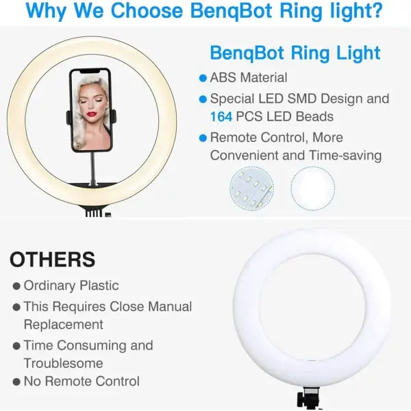 Adjustable Color Temperature Ring Light 33cm Tripod Stand for YouTube