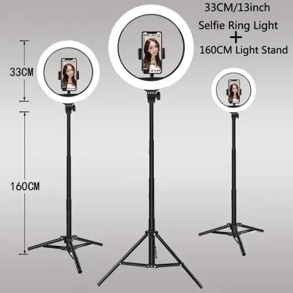 Adjustable Color Temperature Ring Light 33cm Tripod Stand for YouTube