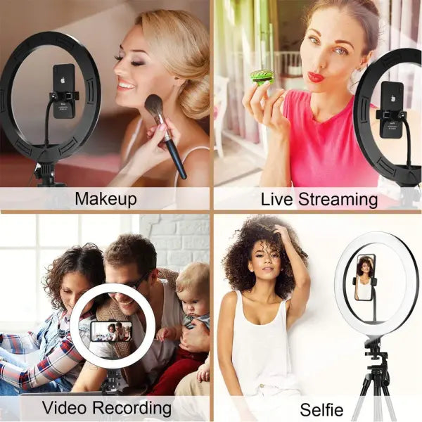 Adjustable Color Temperature Ring Light 33cm Tripod Stand for YouTube