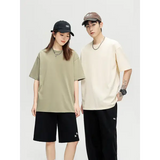Men’s 260GSM Oversized T-Shirt – Korean Fashion Loose Fit Summer Solid Short Sleeve Unisex Tee