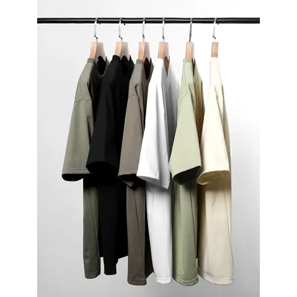 Men’s 260GSM Oversized T-Shirt – Korean Fashion Loose Fit Summer Solid Short Sleeve Unisex Tee