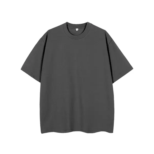 Men’s 260GSM Oversized T-Shirt – Korean Fashion Loose Fit Summer Solid Short Sleeve Unisex Tee - Dark Grey / 3XL