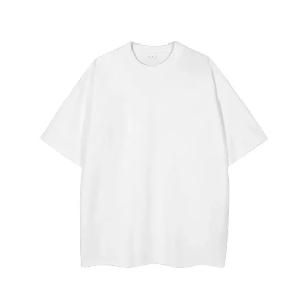 Men’s 260GSM Oversized T-Shirt – Korean Fashion Loose Fit Summer Solid Short Sleeve Unisex Tee - WHITE / M