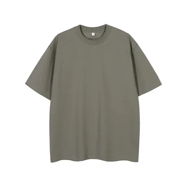 Men’s 260GSM Oversized T-Shirt – Korean Fashion Loose Fit Summer Solid Short Sleeve Unisex Tee - GRAY / M
