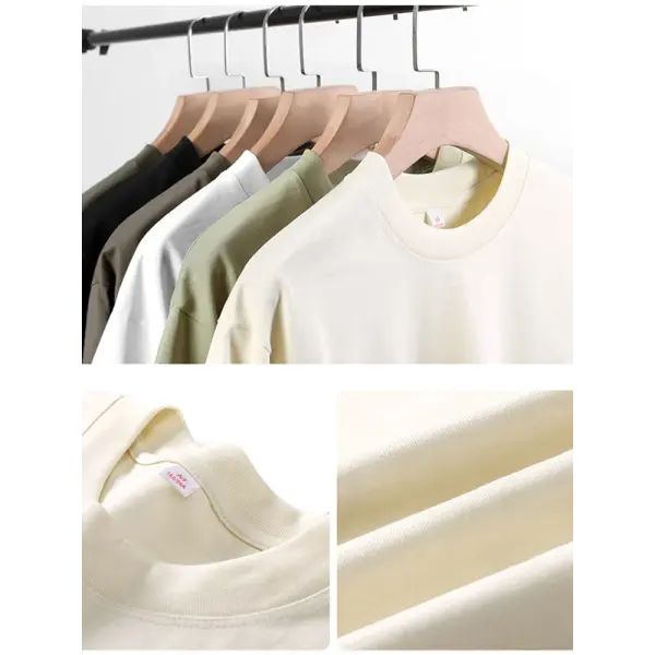 Men’s 260GSM Oversized T-Shirt – Korean Fashion Loose Fit Summer Solid Short Sleeve Unisex Tee