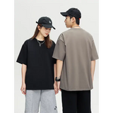 Men’s 260GSM Oversized T-Shirt – Korean Fashion Loose Fit Summer Solid Short Sleeve Unisex Tee