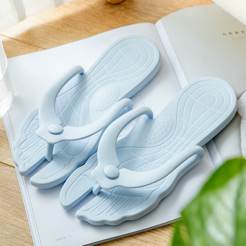 Portable Folding EVA Flip Flops for Travel and Beach - Sky blue / L