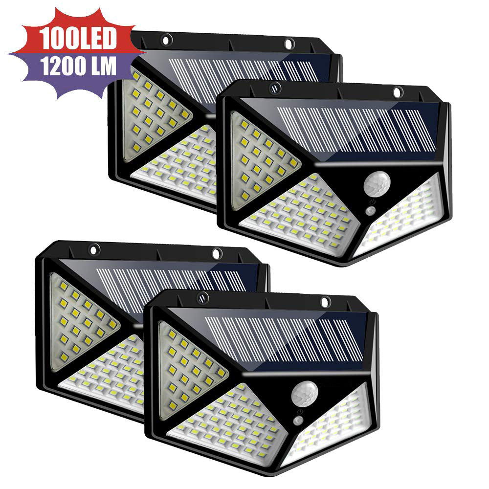 100LED Solar Waterproof Wall Lamp with Human Body Induction