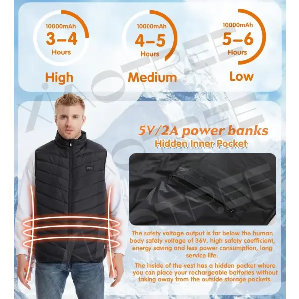 Heated Vest Jacket for Men & Women – Electric USB Winter Thermal Coat 28/9 Zone Body Warmer 6XL