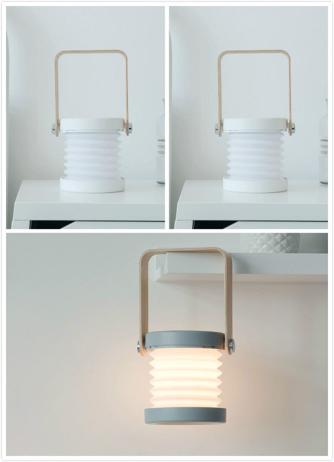 Foldable Touch Dimmable Reading LED Night Light Portable Lantern Lamp USB Rechargeable For Home Decor - 2white 1grey