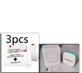 Phomemo T02 Portable Bluetooth Thermal Label Printer - Green Set2 / USB