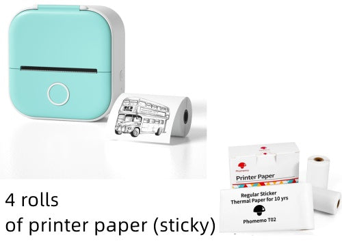 Phomemo T02 Portable Bluetooth Thermal Label Printer - All green set / USB
