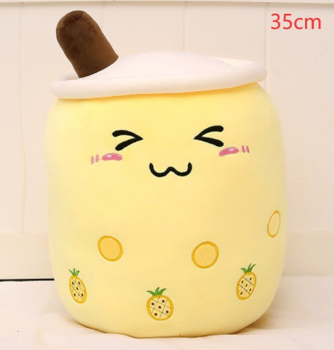 Cute Fruit Drink Plush Doll and Stuffed Animal Hugging Pillow - Yellow / 35CM