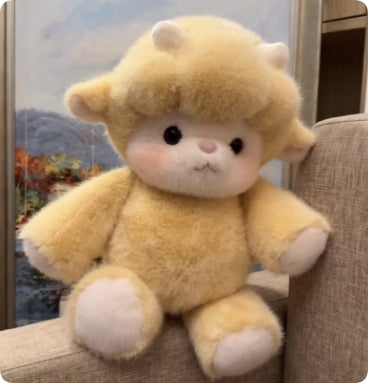 Children’s Plush Stuffed Animal for Unisex (Small) – Soft Hugging Doll - Little lambyellow / 45cm - None