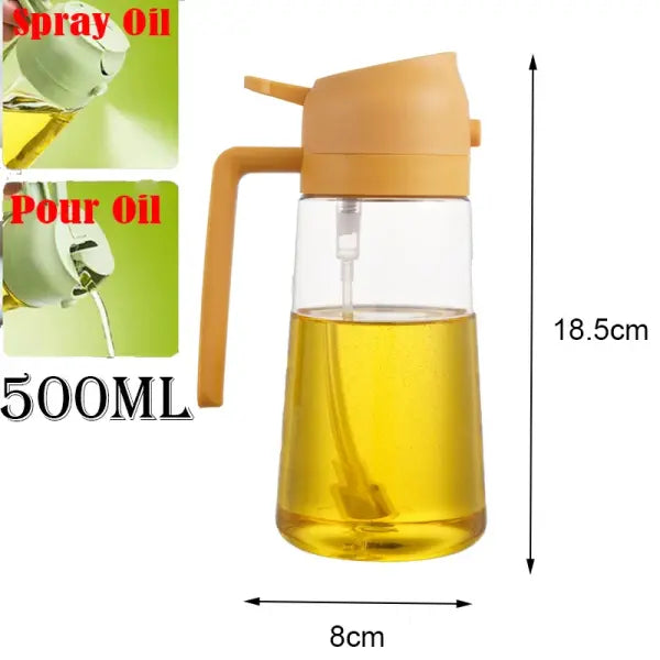 2in1 500ml Plastic kitchen oil sprayer Spray Oil Olive spray bottle for oil Dispenser BBQ Baking Roasting Picnic