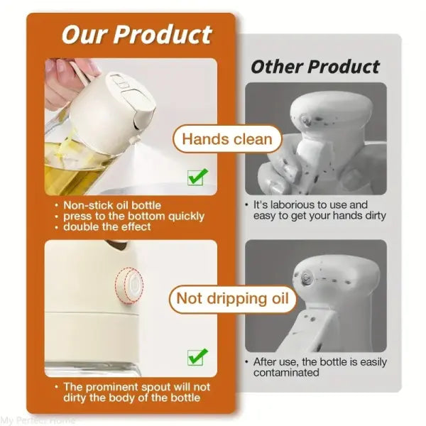 2in1 500ml Plastic kitchen oil sprayer Spray Oil Olive spray bottle for oil Dispenser BBQ Baking Roasting Picnic