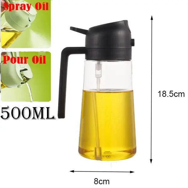 2in1 500ml Plastic kitchen oil sprayer Spray Oil Olive spray bottle for oil Dispenser BBQ Baking Roasting Picnic