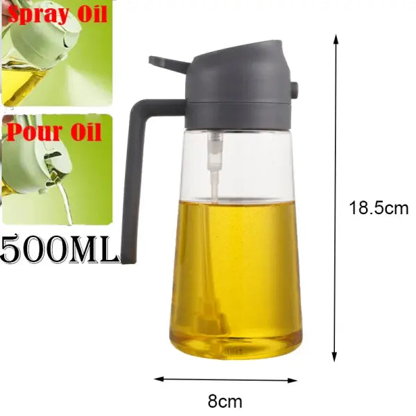 2in1 500ml Plastic kitchen oil sprayer Spray Oil Olive spray bottle for oil Dispenser BBQ Baking Roasting Picnic