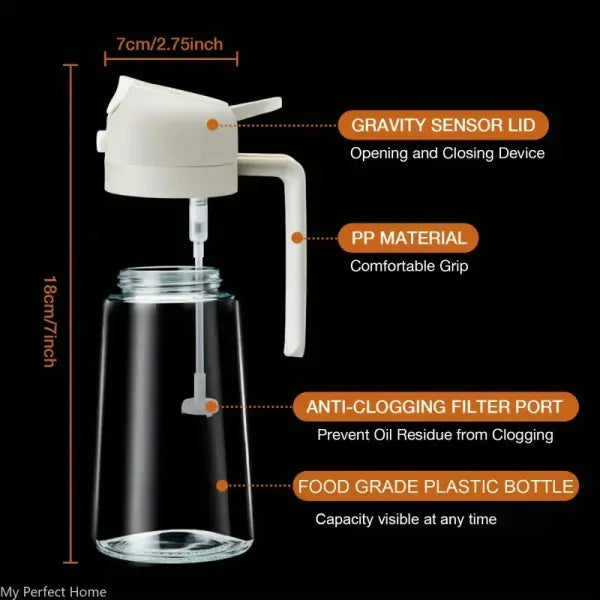 2in1 500ml Plastic kitchen oil sprayer Spray Oil Olive spray bottle for oil Dispenser BBQ Baking Roasting Picnic