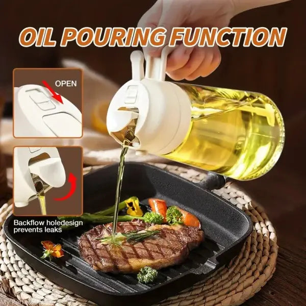 2in1 500ml Plastic kitchen oil sprayer Spray Oil Olive spray bottle for oil Dispenser BBQ Baking Roasting Picnic