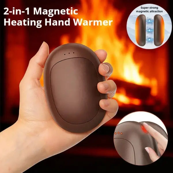 2in1 Magnetic Hand Warmers 3 Adjustable Heat Settings Fast 3 Second Heating Dual Sided Warmth Massage USB