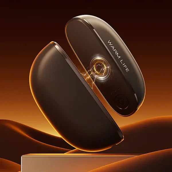 2in1 Magnetic Hand Warmers 3 Adjustable Heat Settings Fast 3 Second Heating Dual Sided Warmth Massage USB - Brown2