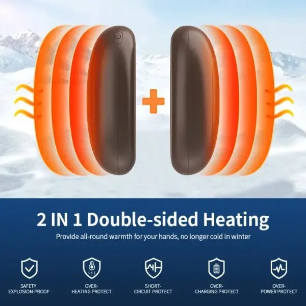 2in1 Magnetic Hand Warmers 3 Adjustable Heat Settings Fast 3 Second Heating Dual Sided Warmth Massage USB