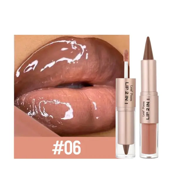 Paraffinum liquidum model lip liner waterproof nude brown - 2-PF1433-06