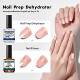 2pc 15ml Nail Primer & Nail Prep Dehydrator No Need Lamp to Dry Natural Dry Long Lasting Nail Art Functional Manicure