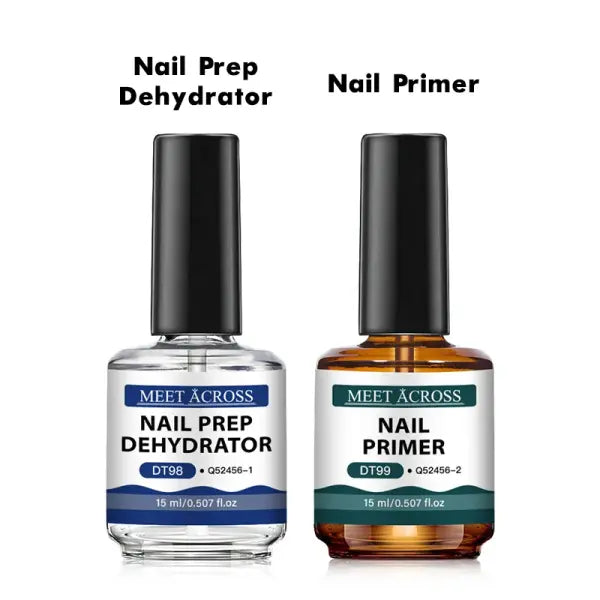 2pc 15ml Nail Primer & Nail Prep Dehydrator No Need Lamp to Dry Natural Dry Long Lasting Nail Art Functional Manicure