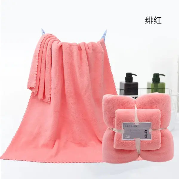 2pc bath towels coral velvet set for hotel spa