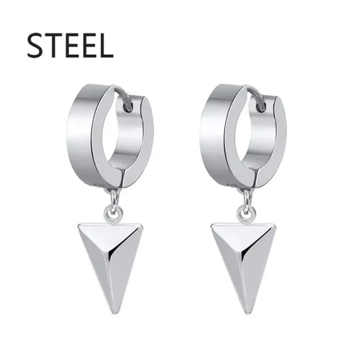 2pc Korean Fashion Stainless Steel Razor Blade Pendant Earrings – Punk Unisex Gothic Studs - type21