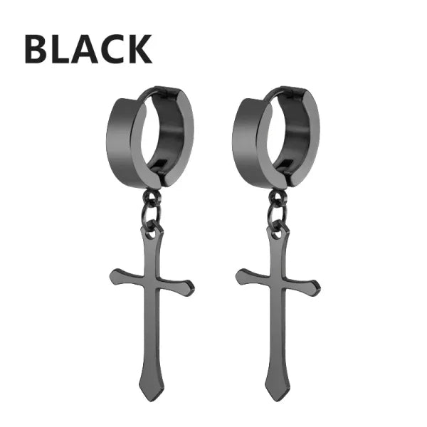 2pc Korean Fashion Stainless Steel Razor Blade Pendant Earrings – Punk Unisex Gothic Studs - Himpall
