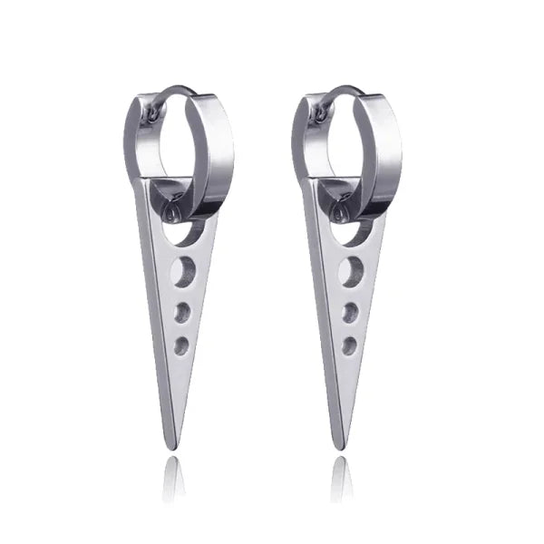 2pc Korean Fashion Stainless Steel Razor Blade Pendant Earrings – Punk Unisex Gothic Studs - Himpall