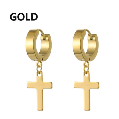 2pc Korean Fashion Stainless Steel Razor Blade Pendant Earrings – Punk Unisex Gothic Studs - type13