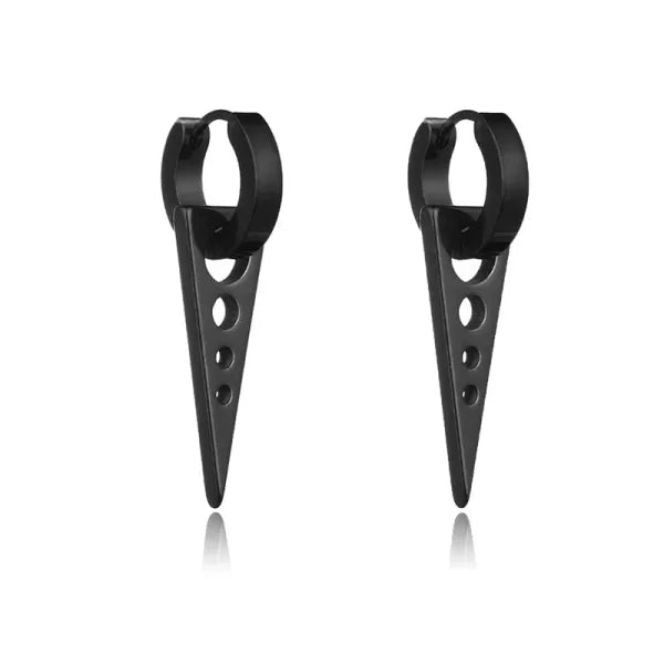 2pc Korean Fashion Stainless Steel Razor Blade Pendant Earrings – Punk Unisex Gothic Studs - Himpall