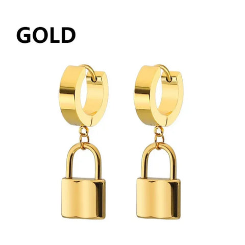 2pc Korean Fashion Stainless Steel Razor Blade Pendant Earrings – Punk Unisex Gothic Studs - type26