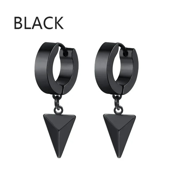 2pc Korean Fashion Stainless Steel Razor Blade Pendant Earrings – Punk Unisex Gothic Studs - Himpall