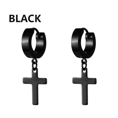 2pc Korean Fashion Stainless Steel Razor Blade Pendant Earrings – Punk Unisex Gothic Studs - type14