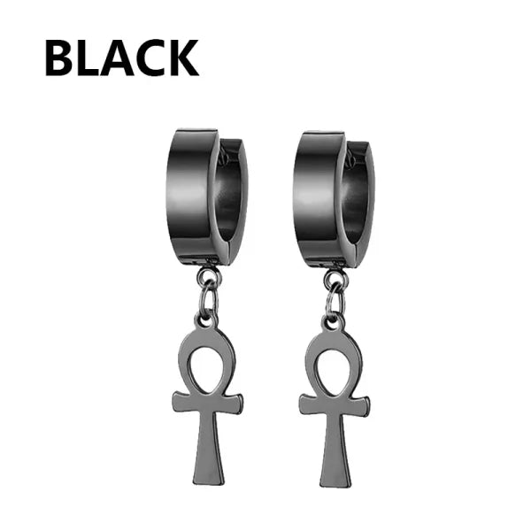 2pc Korean Fashion Stainless Steel Razor Blade Pendant Earrings – Punk Unisex Gothic Studs - Himpall