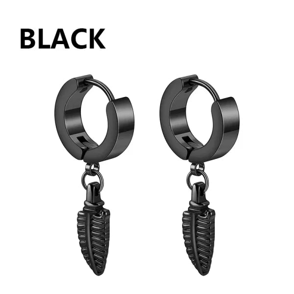 2pc Korean Fashion Stainless Steel Razor Blade Pendant Earrings – Punk Unisex Gothic Studs - Himpall