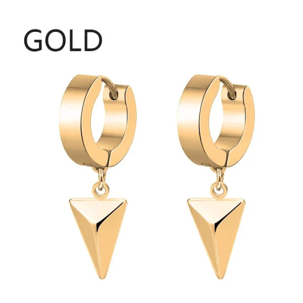 2pc Korean Fashion Stainless Steel Razor Blade Pendant Earrings – Punk Unisex Gothic Studs - Himpall