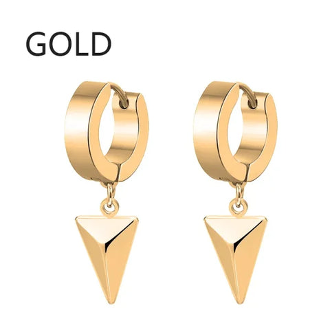 2pc Korean Fashion Stainless Steel Razor Blade Pendant Earrings – Punk Unisex Gothic Studs - type23